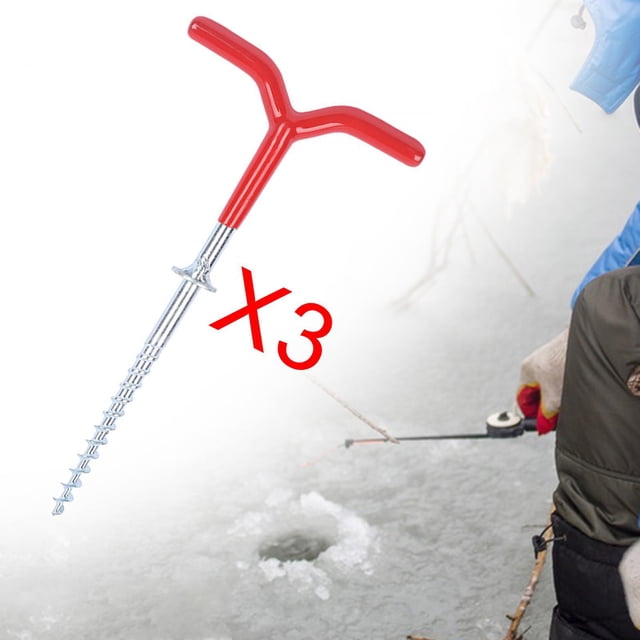3 piezas de taladros en espiral de hielo, tornillo de senderismo multifuncional, clavos de pesca de invierno S