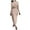 Beige, variant on LYXSSBYX Womens Long Sleeve Dress Women Fashion Half High Collar Sexy Solid Color Long Sleeve Slim Ankle Length Dress