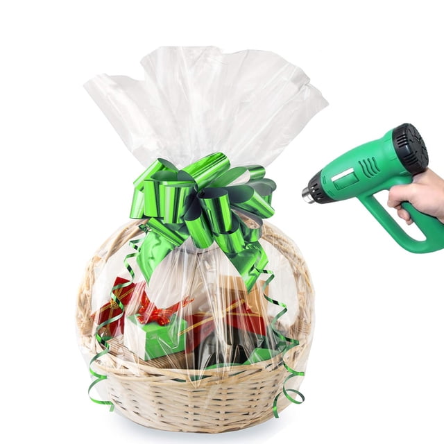 Sacs pour Panier Rétractable, 20 Pcs 18x22 Pouces Sacs Rétractables en PVC Transparent pour Panier Cadeau