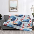 thumbnail image 2 of Yiaed Beacon In The Huge Waves Of The Surf Print Blanket Throw Blanket Soft Cozy Flannel Blanket for Home Bed Sofa Couch Chair-80"x60", 2 of 6