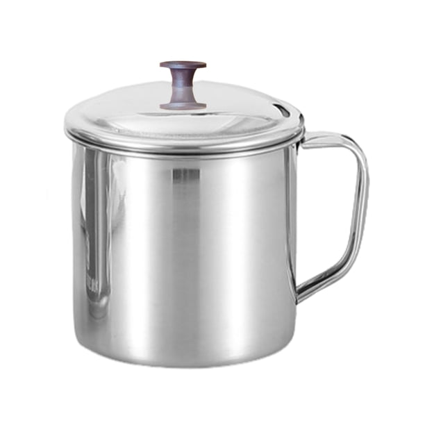 Taza de acero inoxidable con tapa, para camping, café, té, viajes, irrompible, de metal.