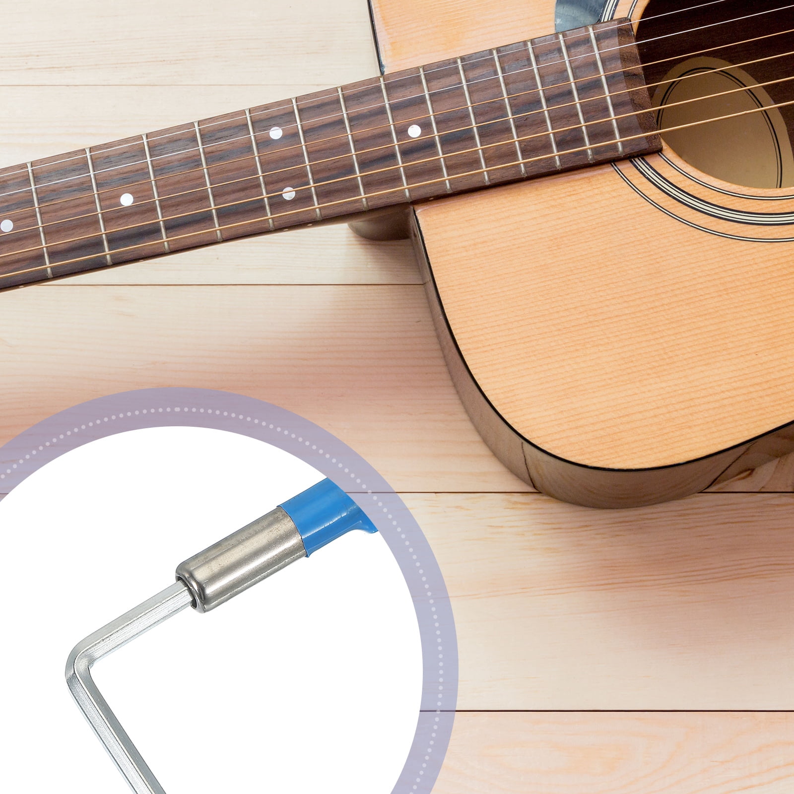 Uxcell 4 Pack Guitar Two Way Rod, 380mm Low-Profile Guitar Rod with 4mm L-Wrench, Luthier Tools for Electric Acoustic Bass Guitars Neck Repair Adjustment, Blue