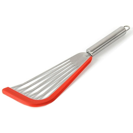 

WSSEY Nonstick Spatula Silicone Stainless Steel Fish Spatula For Nonstick Cookware Heat Resistant Slotted Spatula Turner for Cooking Red P23
