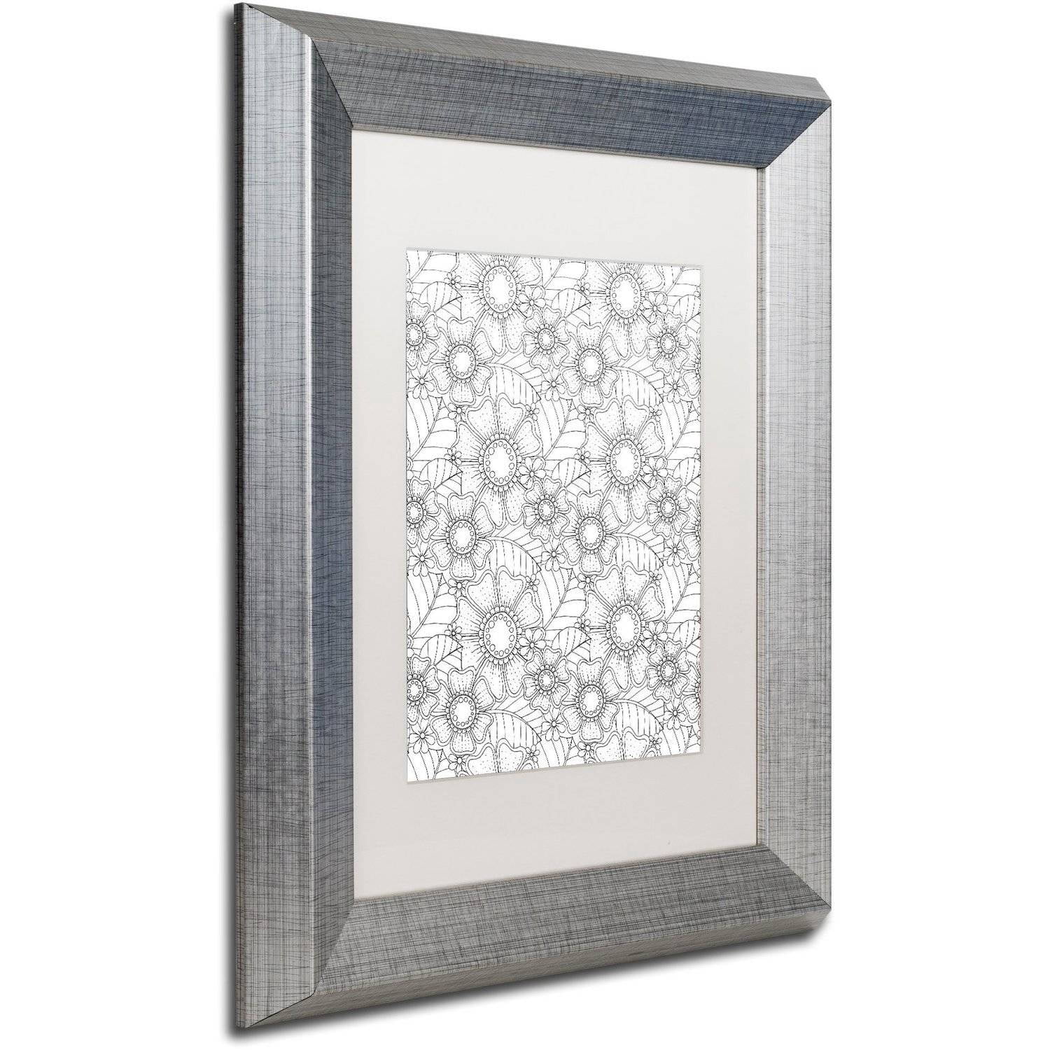 Trademark Fine Art "Big Beautiful Blossoms 12" Canvas Art by Hello Angel, White Matte, Silver Frame