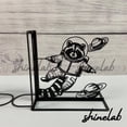 thumbnail image 3 of Shinelab Raccoon Reading Book Metal Bookends Raccoon Astronaut Name Bookend Gift, Desk Bookshelf Decor 6449, 3 of 3