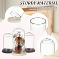 thumbnail image 3 of 15Sets Mini Clear Glass Cloche Dome 1.5/2/2.3 Inch Glass Display Cloche Dome with 3 Colors Solid Wood Base Cloche Bell Jar for Flower Decorations Crafts, 3 of 9