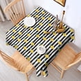 thumbnail image 2 of Yellow Lemon Fruit Leaves BlackWhite Pattern Square Tablecloth,Waterproof Square Table Cover,Wipeable Spillproof Washable Table Cover for Home Kitchen Party Decor 60"x60"(152x152cm), 2 of 6