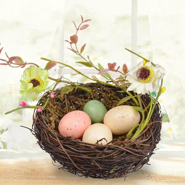 Birds Nest Crafts Colorful Decor Accessories Handmade Egg