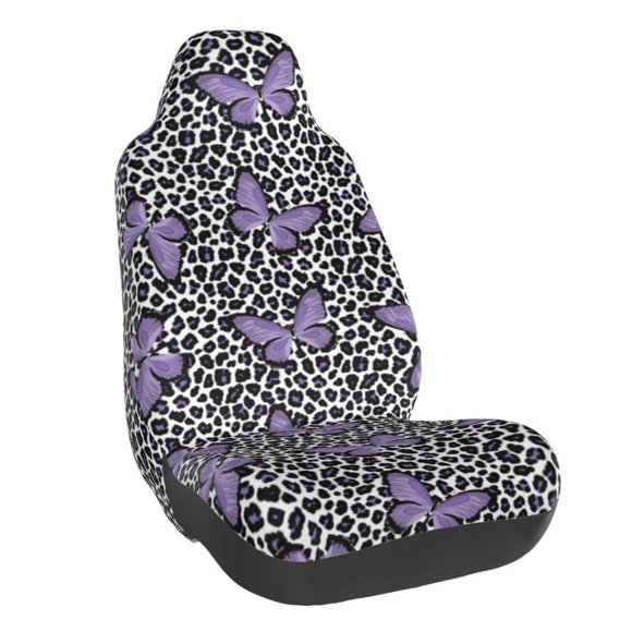 Vsdgher Purple Butterflies for Automotive Seat Covers for Cars Trucks SUVs, Universal Fit Anti-Slip Bucket Seat Protector for Cars,Vehicle Seat Protector for Front Seats