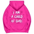 thumbnail image 6 of LEKDFST I Am A Child Of God Jesus Hoodies For Women Trendy Pullover Drawstring Letter Christian Sweatshirt Bible Verse Religious Tops With Pockets RD3 XXL, 6 of 7