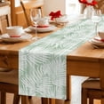 thumbnail image 5 of Sage Green Palm Leaves Table Runner 72 Inches, Summer Tropical Botanical Coastal Bed Runner Dresser Scarves Tabletop for Indoor Outdoor Parties/Ceremony/Banquet, 13" x 72", 5 of 9