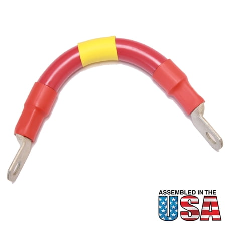 AWG #2/0 Red Battery Interconnect Cable 8  with 3/8  Lugs ASSEMBLED IN USA price history on PriceWatchPro
