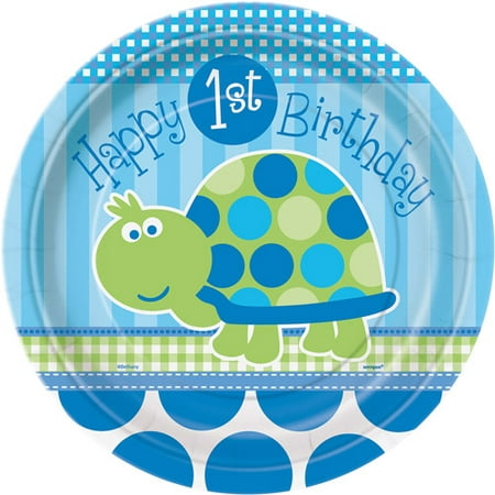 9 Turtle 1st  Birthday  Party  Plates 8ct Walmart  com