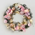 thumbnail image 7 of 12" Pink Christmas Wreaths for Front Door with Lights Elegant Pink Christmas Door Wreath Festive Holiday Decor Frosted Winter Wreath Pink Decorations for Christmas & Wedding, 7 of 7