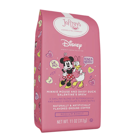 Joffrey’s Coffee - Disney  Minnie Mouse and Daisy Duck Galentine's Brew Flavored Coffee, Disney Specialty Coffee Collection, Arabica Ground Coffee, Medium Roast (Ground, 11oz)