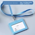 thumbnail image 1 of Neutral Minimalist Style PU Leather Protective Sleeve for ID Card Work Badge Student School Name Tag Lanyard Buckle Home Use, 1 of 5