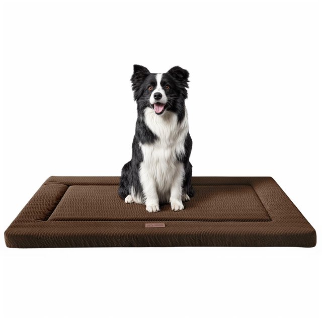 Cama para Perros WESTERN HOME con Espuma de Alta Resiliencia para Jaula Marrón