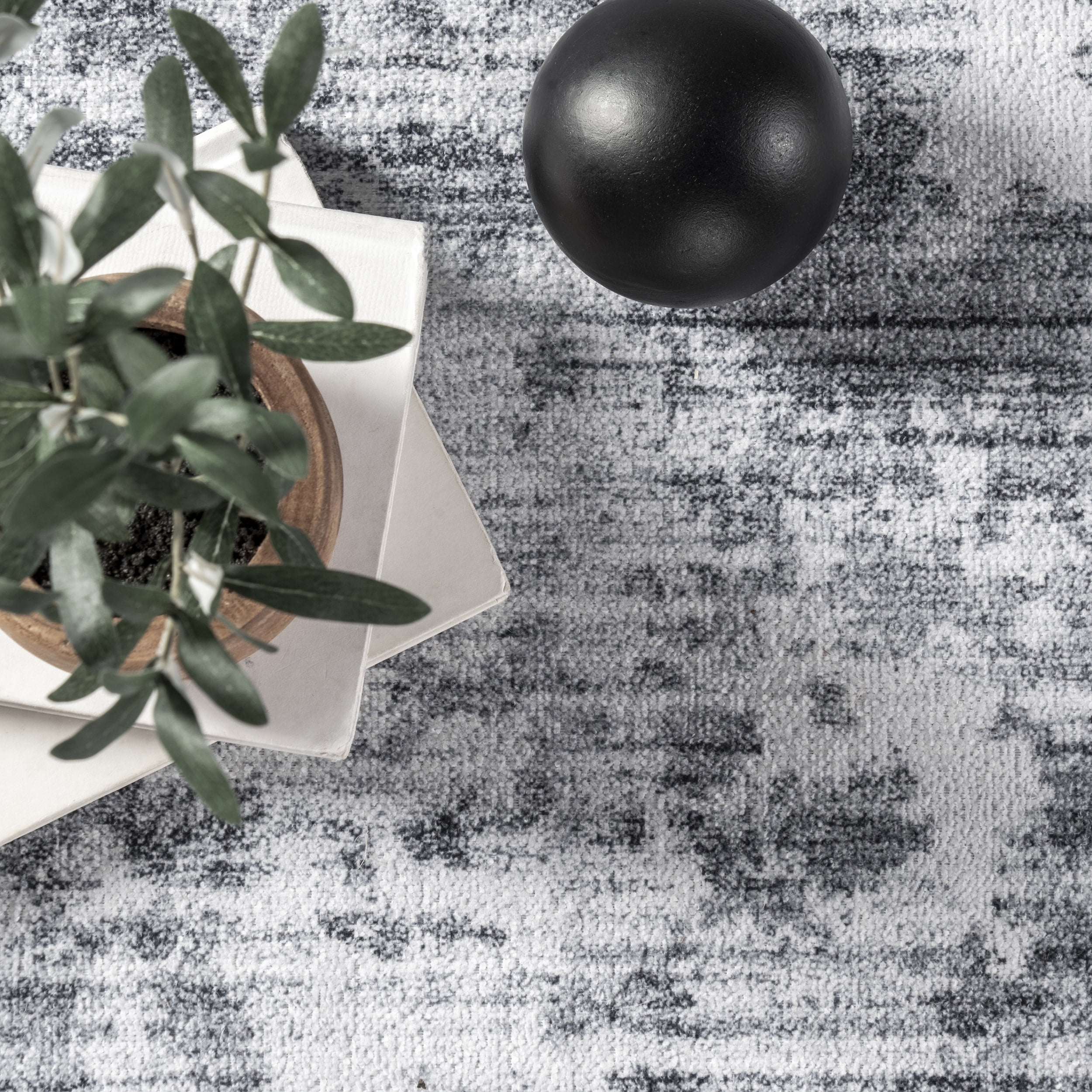 nuLOOM Alva Faded Abstract Machine Washable Area Rug, 5' x 8', Light Gray