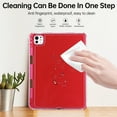 thumbnail image 3 of Allytechgroup for iPad Pro 11 Inch Clear Case 2024 (M4), [Built-in Pencil Holder] Anti Yellowing Slim Lightweight Shockproof Protective Back Cover for iPad Pro 11 2024 Women Men, Red, 3 of 7