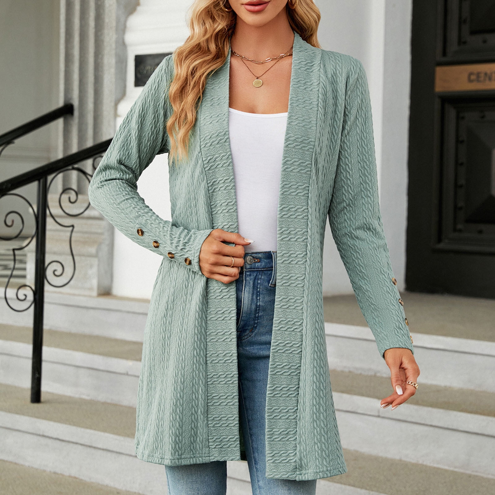 Cyber and Monday Deals 2023! EDHITNR Lightweight Cardigans for Women  Fashion Top Cardigan Pocket Medium And Long Cardigan Outwear Long Sleeve  Coat Wine S # Overstock Items Clearance All 