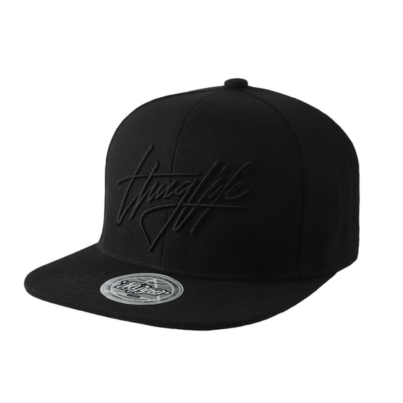 WITHMOONS Snapback Hat Hiphop Thuglife Embroidery Baseball Cap AL21288 (Black)