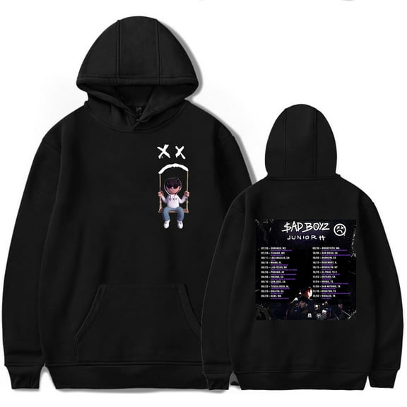 Junior H Sad Boyz Tour 2023 Concert Hoodies Merch esencial pop graphics print Unisex Trend Casual Street Clothing