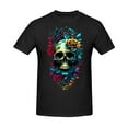 thumbnail image 1 of Lace-up skull men's short-sleeved T-shirt, round neck, fashionable and versatile, suitable for all seasons, 100% cotton, 1 of 6