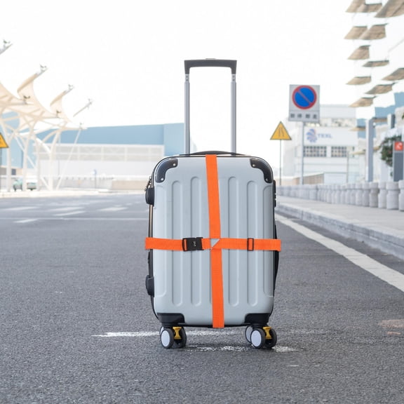 PENIKOKO Adjustable Luggage Strap with Stainless Steel Buckle, Travel Suitcase Strap for Secure Packing, 1 Piece