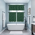 thumbnail image 3 of Dark Green Leaves Kitchen Curtains Sets for Windows 36 Inch Length, Pastoral Watercolor Botanical Plant Rod Pocket Window Treatments Tier Curtains and Valances Set for Bedroom/Bathroom, 3 of 8