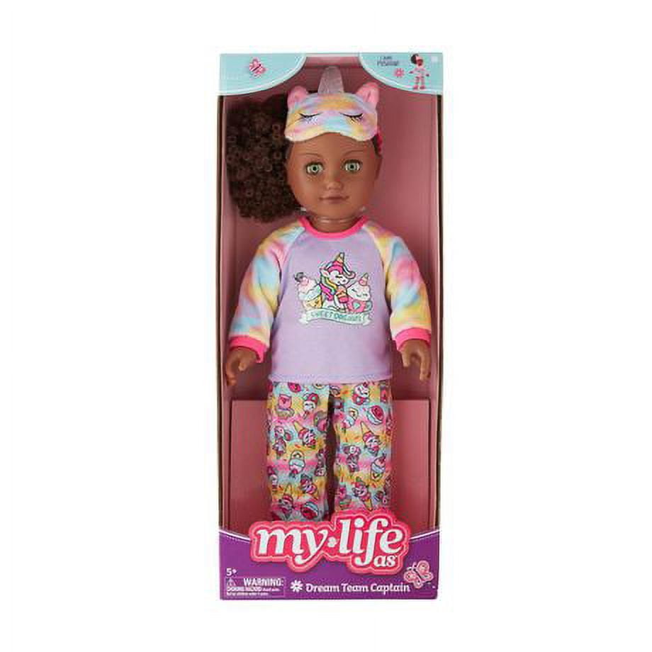 My Life As Poseable Dream Team Captain 18” Doll, Dark Brunette Hair, Green Eyes