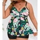 thumbnail image 5 of Trajes de baño Amzcrzy Tankini para mujer, trajes de baño, traje de baño de bikini para mujer, estampado de moda con almohadilla para el pecho sin aros, traje de baño de bikini verde, 2XL, 5 of 8