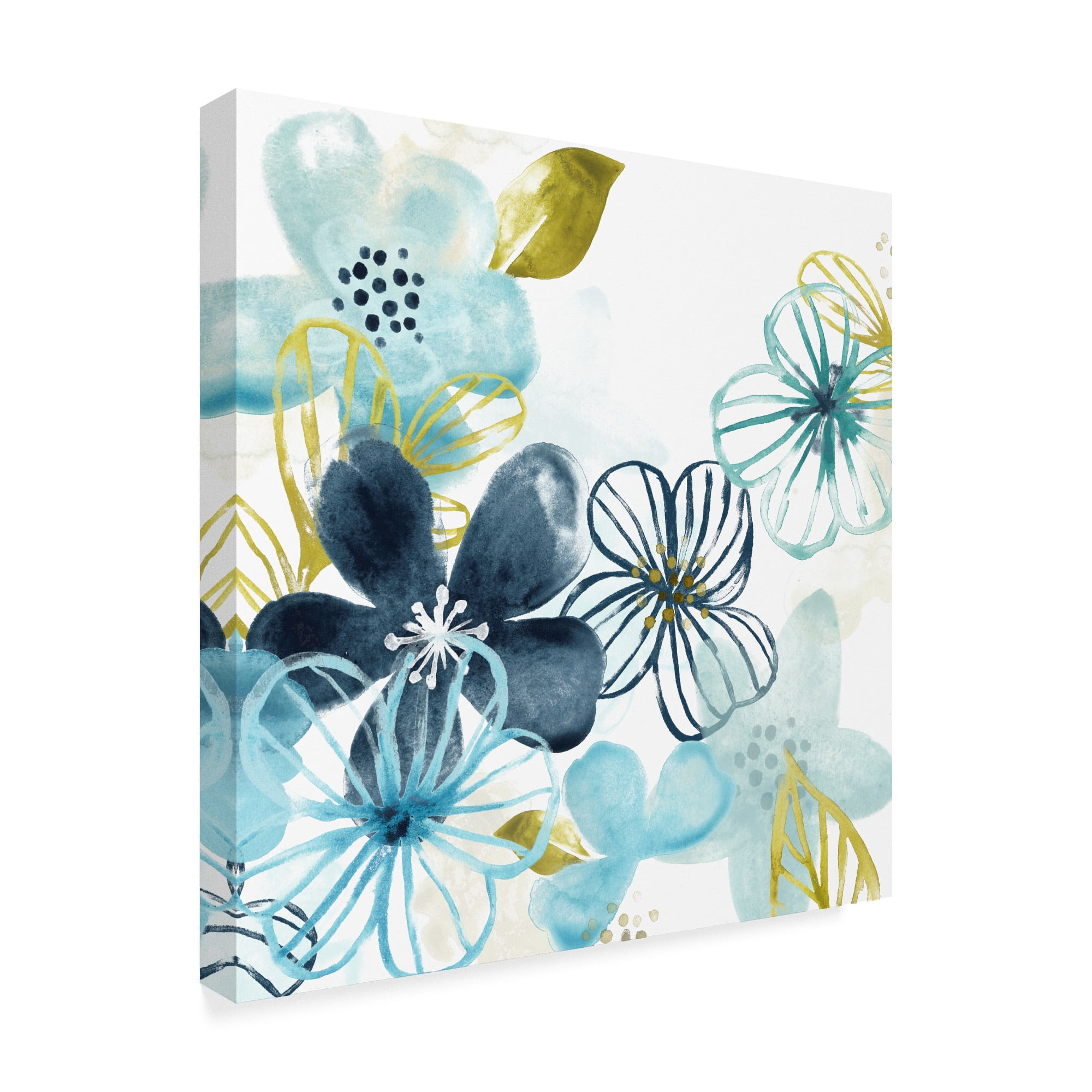 Trademark Fine Art 'Aqua Flora I' Canvas Art by June Erica Vess