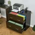 thumbnail image 3 of Demi Bonn Modern 2-Drawer Filing Cabinet with Lock and Keys, for Letter Size, Home Office, Lateral Storage File Cabinet, Brown, 3 of 11