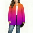 thumbnail image 4 of HongQid Plus Size Cardigan for Women Solid Color Open Front Cardigans Long Sleeve Tops, 4 of 5