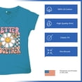 thumbnail image 6 of Better Together Women's V-Neck T-shirt Vintage Retro Boho Style 70s Floral Vibe Hippie Peace Love Friendship Bohemian Tee, 6 of 7