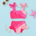 thumbnail image 5 of Younger Tree Baby Female Cotton Pink Breeze Two Pieces Swimsuit Color Block Stripe, 4-5T, 5 of 8