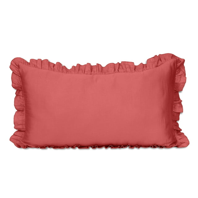 Vargottam Ruffled Pillow Sham King 36x20 Cotton Frill Pillow Cases Shabby Chic Farmhouse Decor Pillowcase