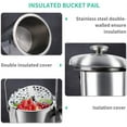 thumbnail image 2 of Ice Bucket, Stainless Steel Ice Bucket Ice Bucket Including Tongs, Lid, Strainer, Stainless Steel Cup and Carrying Handle - 1.3L, 2 of 8