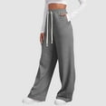 thumbnail image 6 of GEWSEY Women's Sweatpants Straight Leg High Waist Casual Drawstring Sweat Pants Workout Athletic Joggers with Pockets Grey, 3XL, 6 of 7