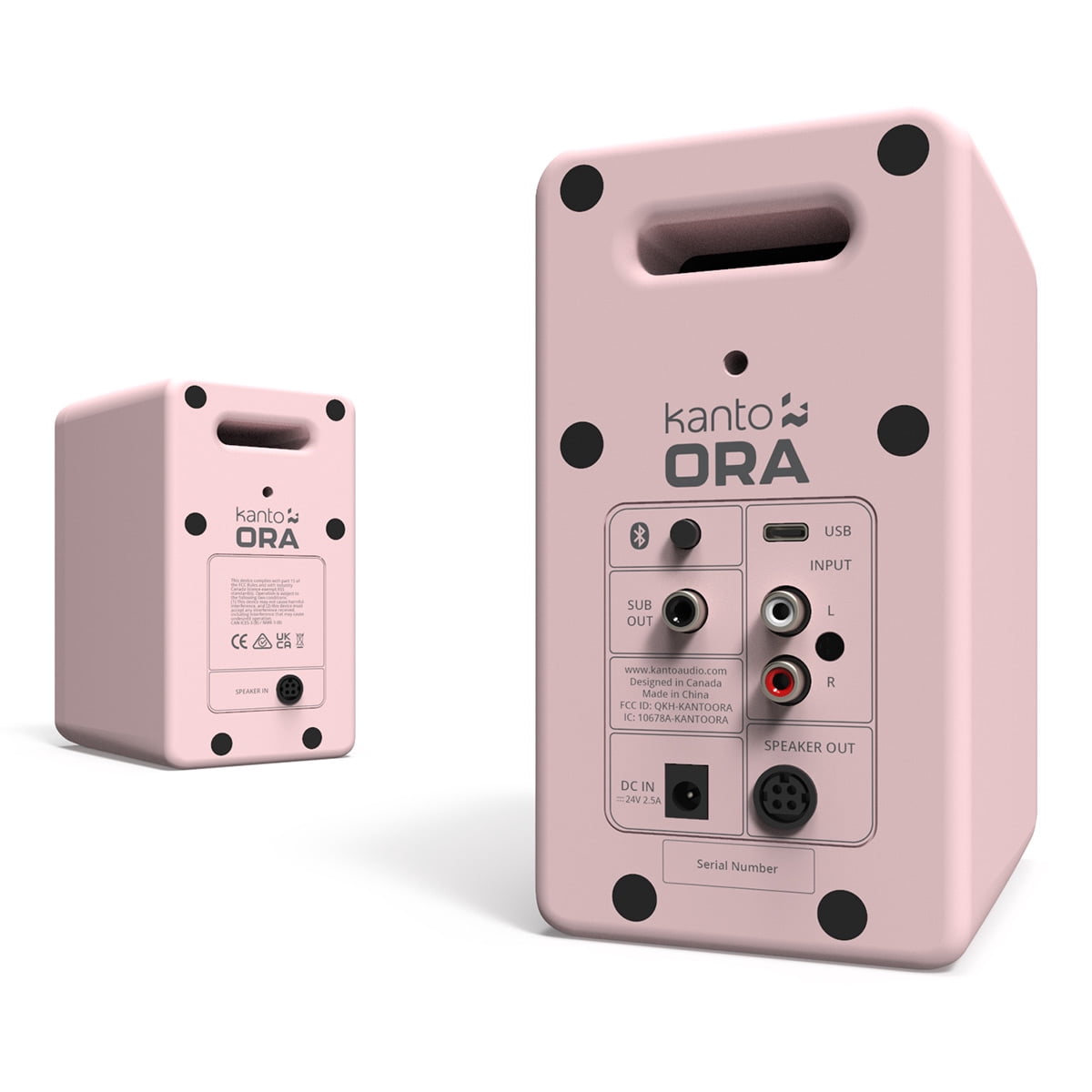 Kanto ORA Powered Reference Desktop Speakers with Bluetooth - Pair (Pink)