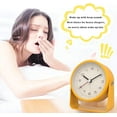 thumbnail image 4 of 3" Analog Alarm Clock - Silent Non Ticking Small Clock, Rotatable Stand Metal Desk Clock, Simple Design for Living Room Decor/Bedroom/Bedside/Shelf (Yellow), 4 of 7