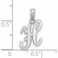 thumbnail image 3 of 10K White Gold Polished H Script Initial Charm Made In United States 10k6422wh, 3 of 5