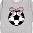 thumbnail image 3 of Inktastic Girls Soccer Ball Coquette Bow Toddler Sweatshirt, 3 of 4
