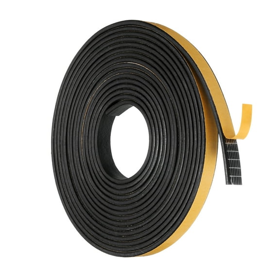 Uxcell Weather Stripping 1/2" x 1/8" 16.5ft Length Self-Adhesive High Density Door Seal Strip for Door Window