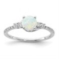thumbnail image 4 of Auriga Fine Jewelry 10K White Gold Polished Created Opal & Diamond Ring for Women Size- 7, 4 of 4