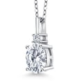 thumbnail image 2 of Gem Stone King 925 Sterling Silver White Zirconia Pendant Necklace for Women (3.10 Cttw, Gemstone Birthstone, Oval 9X7MM, with 18 inch Silver Chain), 2 of 5