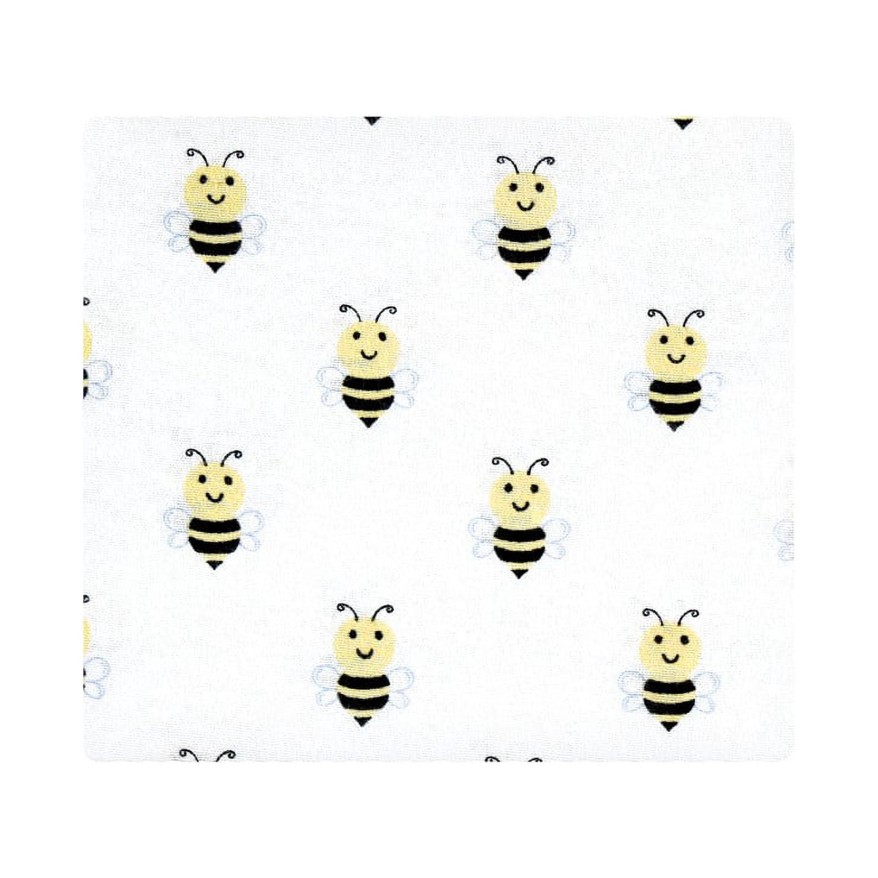 Hudson Baby Infant Girl Cotton Flannel Receiving Blankets, Daisy Bee, One Size