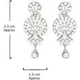 thumbnail image 4 of Parshwa Creations Statement Silver, Rhinestone Mixed Piece Jewelry Sets, Silver Plated, 3-Piece Set, 4 of 4