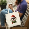 thumbnail image 4 of Hello Winter Bichon Frise Frosty Morning Walk Welcome Snowy Christmas Canvas Tote Bag Bichons Dog Lovers Gifts Idea Reusable Shopping Grocery Bag - 02018, 4 of 5