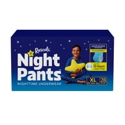 Rascals Night Pants Absorbent Disposable Boys Nighttime Bedwetting Underwear, XL (95-143+ lbs), 28 Count
